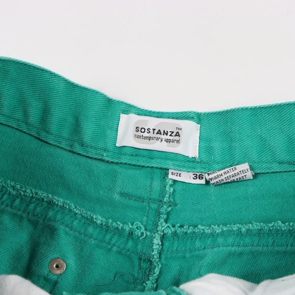 Vintage 90s Mens 36 Streetwear Denim Shorts Green - Picture 4 of 8